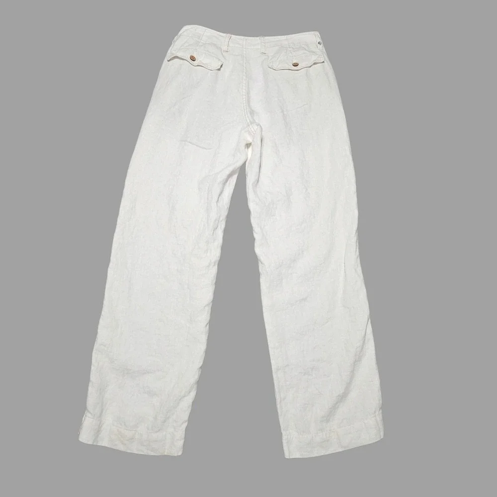 Tommy Bahama Relax Mens 30 Off White 100% Linen Straight Leg Coastal Pants